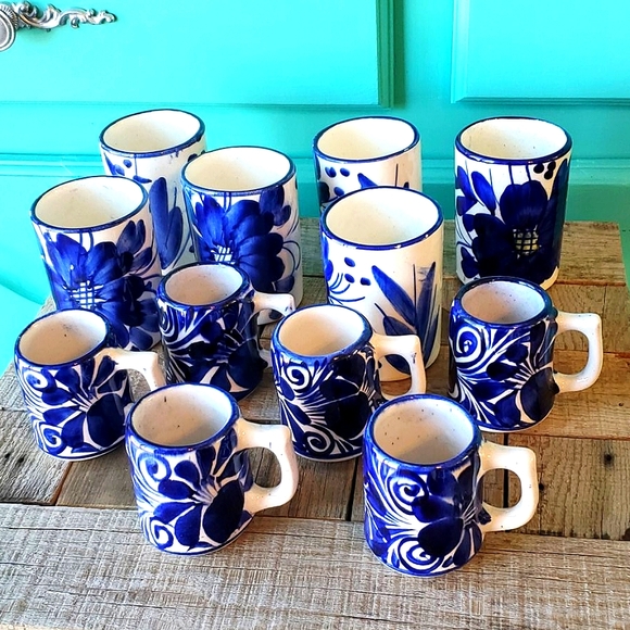 Lot of handmade,ceramic glazed Tea&Espresso Cups - Picture 2 of 12